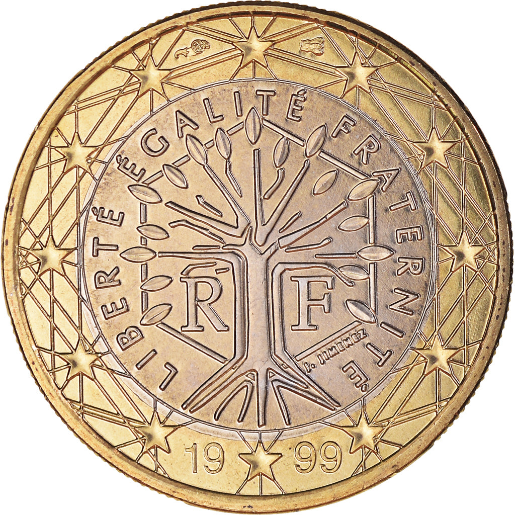 Francja, Euro, 1999, Paris, BU, MS(65-70), Bimetaliczny, KM:1288