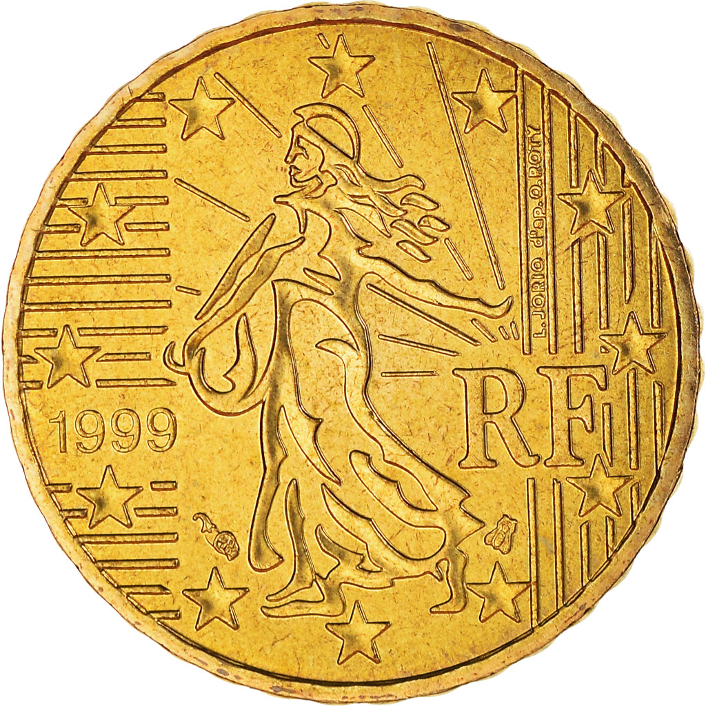 Frankreich, 10 Euro Cent, 1999, Paris, BU, STGL, Messing, KM:1285