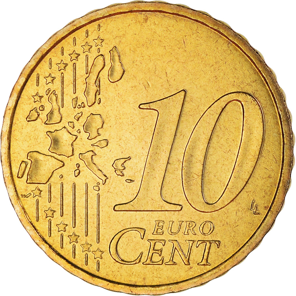 Frankreich, 10 Euro Cent, 1999, Paris, BU, STGL, Messing, KM:1285