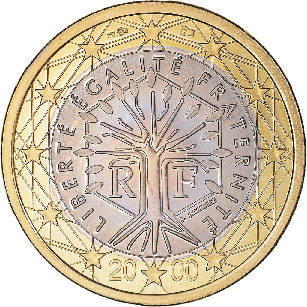 Francja, Euro, 2000, Paris, Proof / BE, MS(64), Bimetaliczny, Gadoury:7, KM:1288