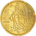França, 20 Euro Cent, 2000, Paris, Proof / BE, MS(65-70), Latão, Gadoury:5.
