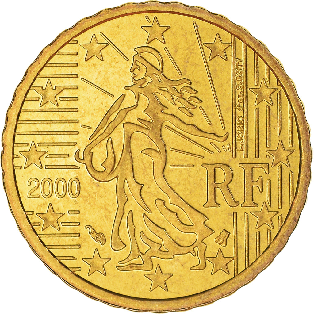 France, 10 Euro Cent, 2000, Paris, Proof / BE, FDC, Laiton, Gadoury:4a, KM:1285