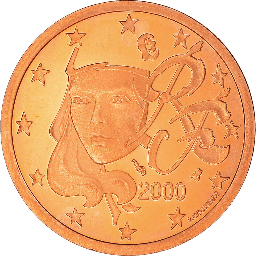 Frankrijk, 5 Euro Cent, 2000, Paris, Proof / BE, FDC, Copper Plated Steel