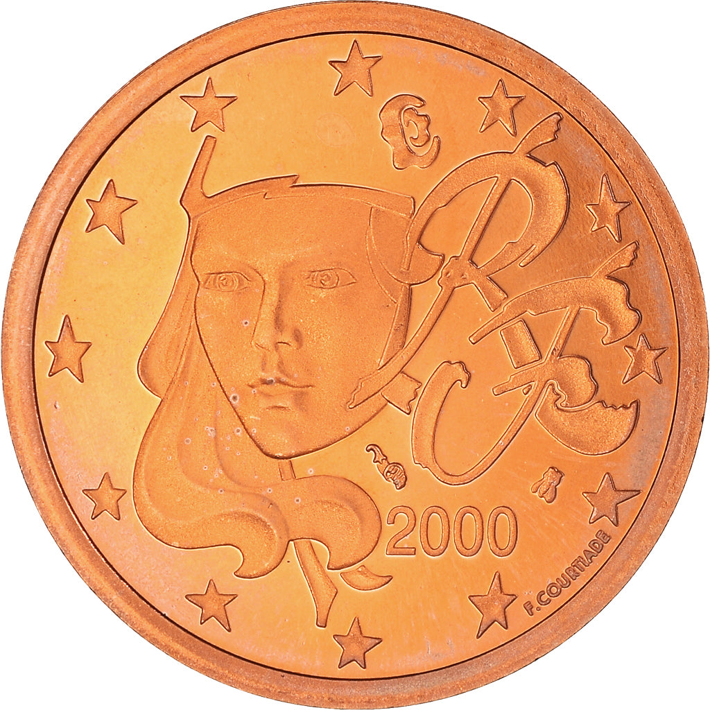 France, 5 Euro Cent, 2000, Paris, Proof / BE, MS(65-70), Copper Plated Steel