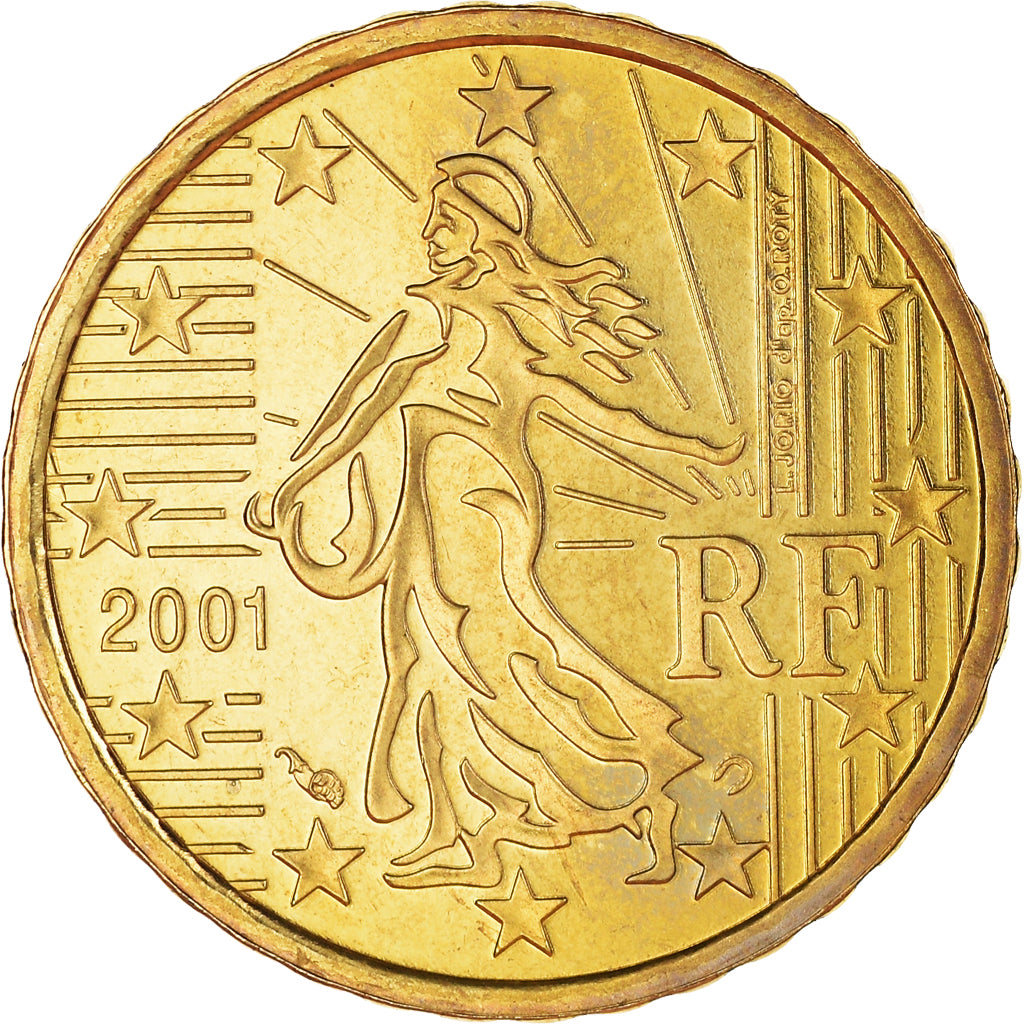 Frankrijk, 10 Euro Cent, 2001, Paris, Proof / BE, FDC, Tin, Gadoury:4a, KM:1285