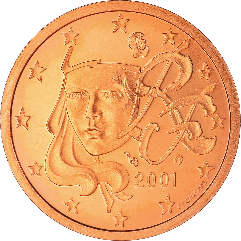 Frankrijk, 5 Euro Cent, 2001, Paris, Proof / BE, FDC, Copper Plated Steel