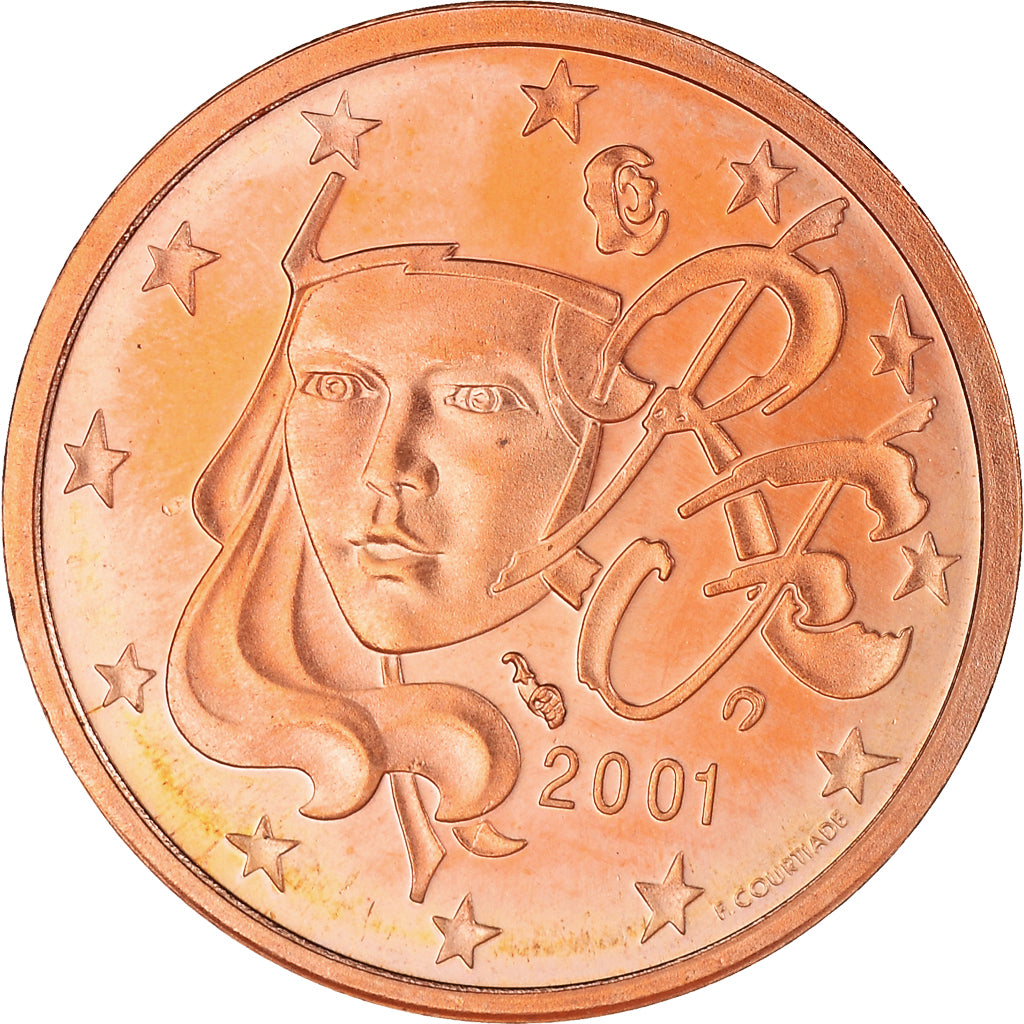 France, 2 Euro Cent, 2001, Paris, Proof / BE, FDC, Cuivre plaqué acier