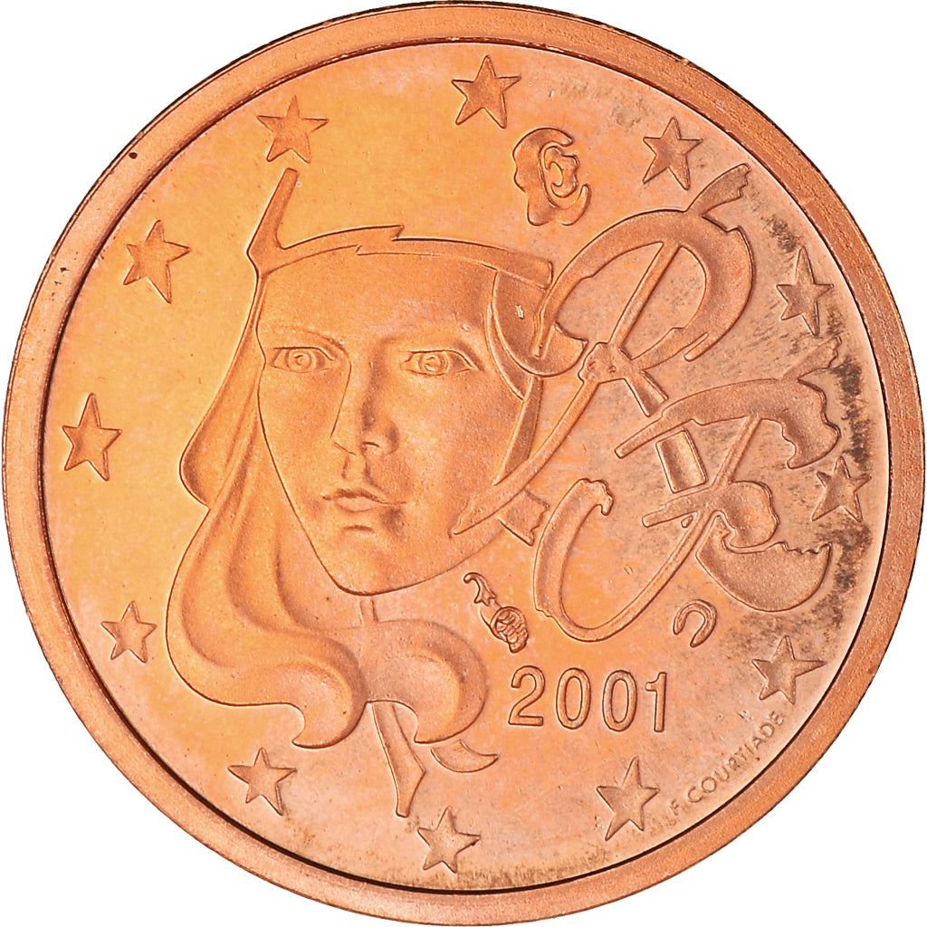 Frankrijk, Euro Cent, 2001, Paris, Proof / BE, FDC, Copper Plated Steel