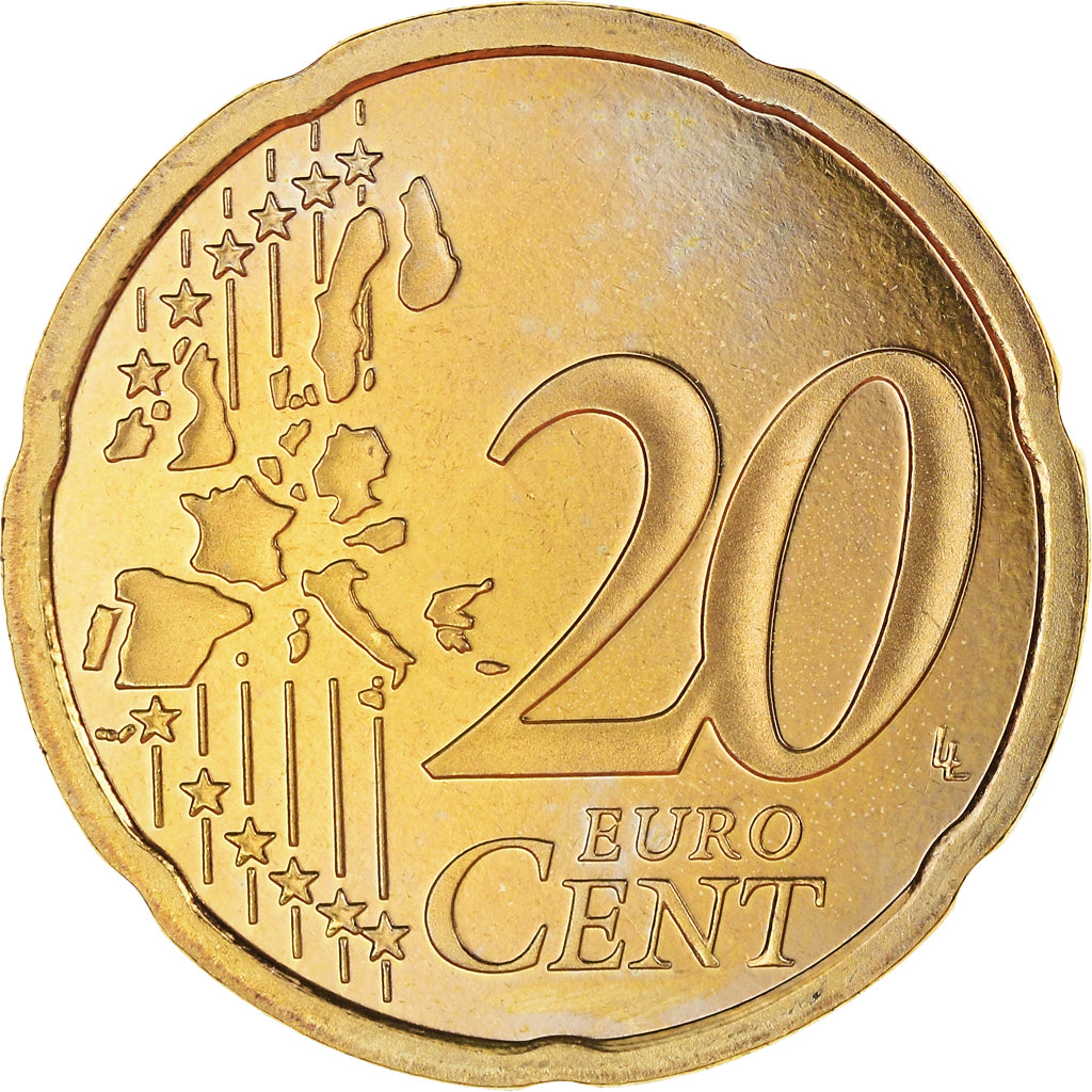 France, 20 Euro Cent, 1999, Paris, Proof / BE, MS(65-70), Brass, Gadoury:5.