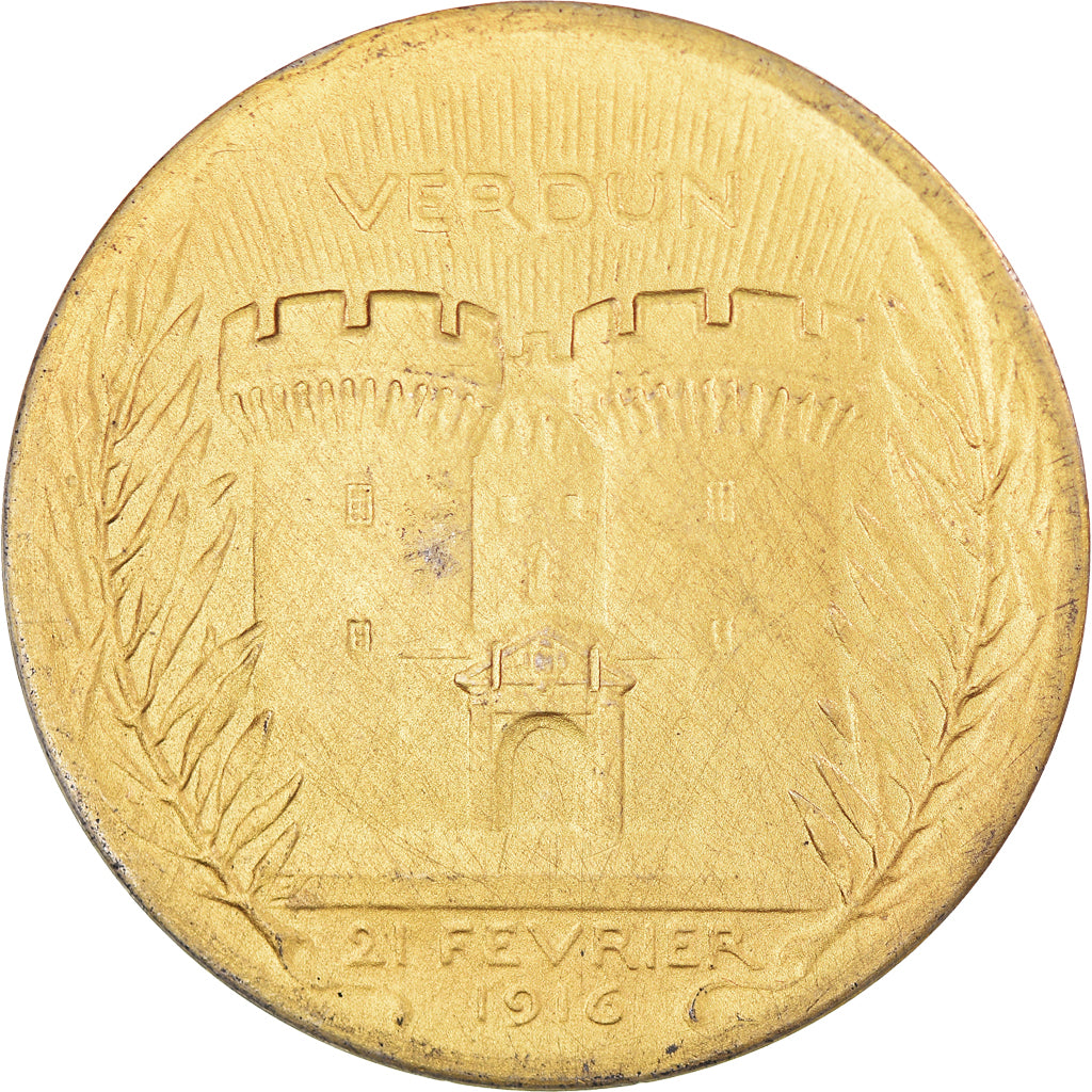 France, Medal, Verdun , On ne passe pas, WAR, 1916, Vernier, AU(50-53), Vermeil
