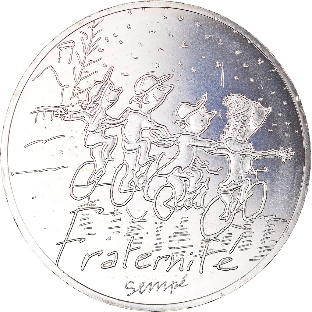France, Sempé - Fraternité, 10 Euro, 2014, SPL+, Argent