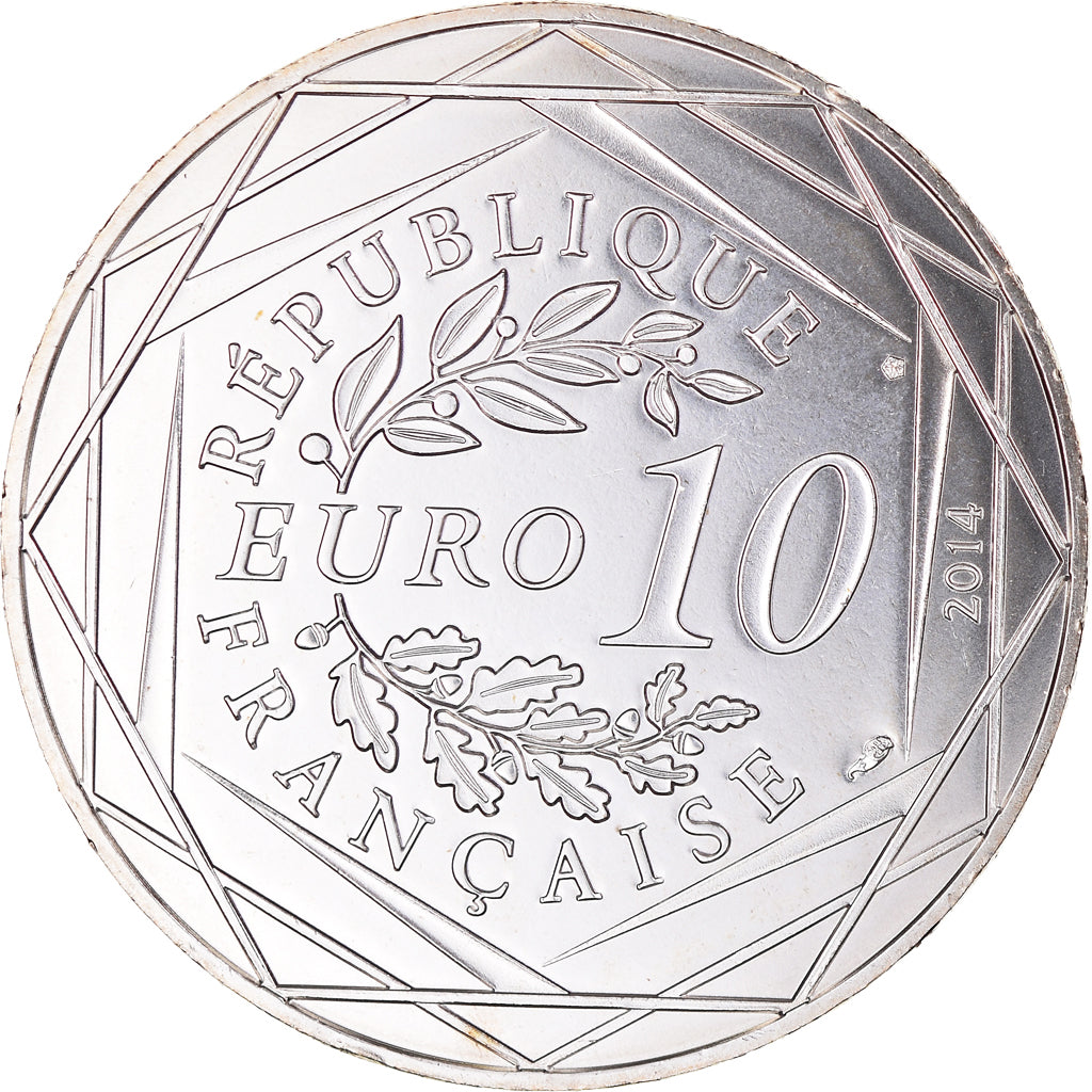 Frankrijk, 10 Euro, Fraternité, 2014, Sempé, UNC, Zilver, Gadoury:EU718