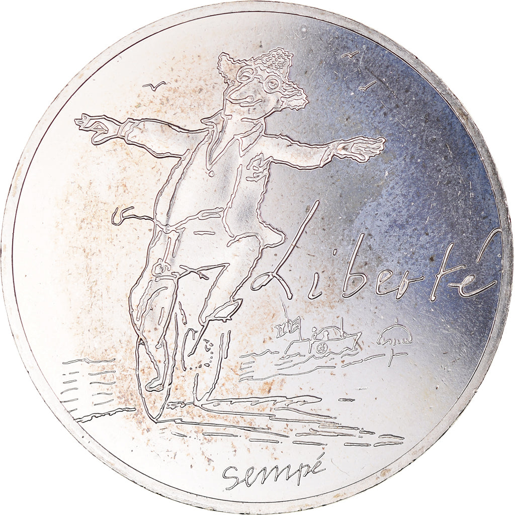 Frankrijk, 10 Euro, Liberté Hiver Sempé, 2014, Paris, UNC, Zilver