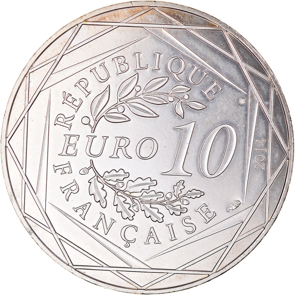 France, 10 Euro, Fraternité, 2014, Sempé, MS(63), Silver, Gadoury:EU718