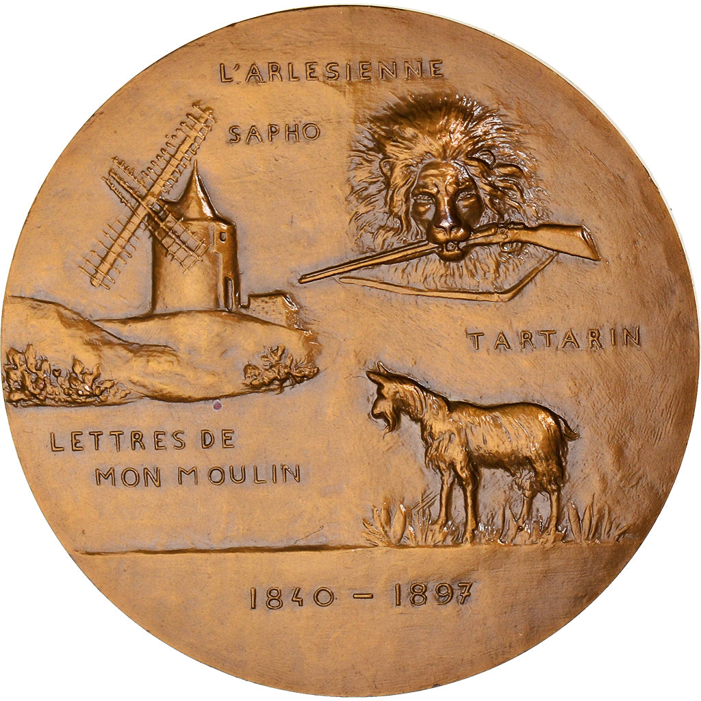 Frankreich, Medaille, Alphonse Daudet, Littérature, granger, UNZ+, Bronze