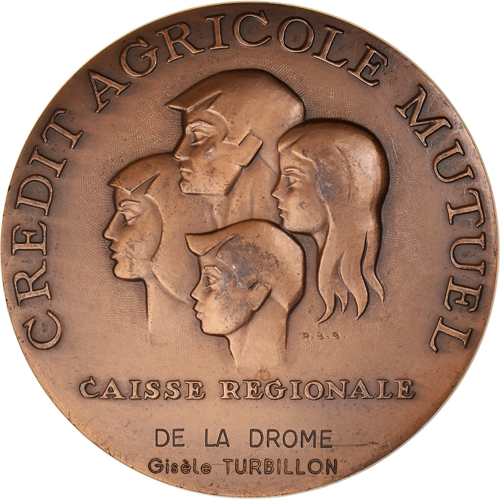 France, Médaille, Crédit Agricole Mutuel, Drôme, Bank, 1977, Baron, SPL