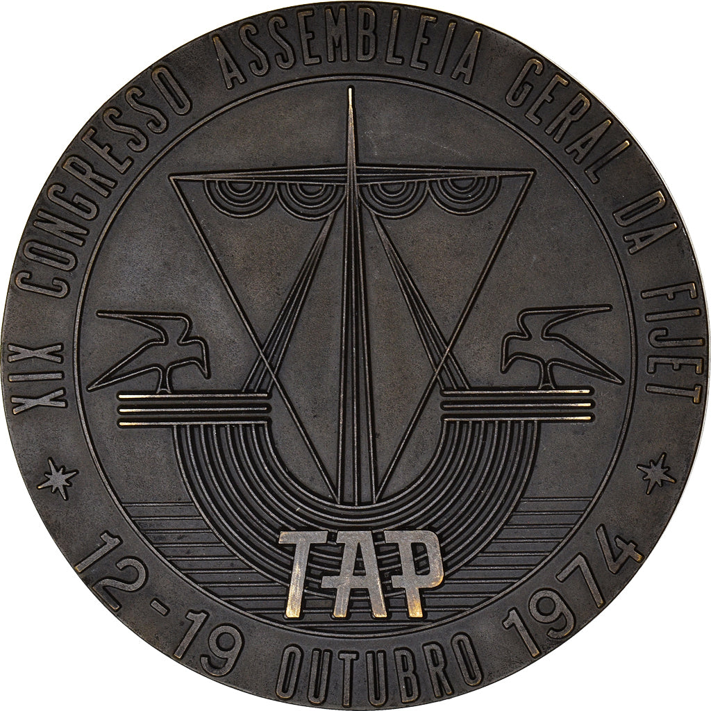 França, medalha, F.I.J.E.T, XIXème Congrès, Tourisme, 1974, Santos