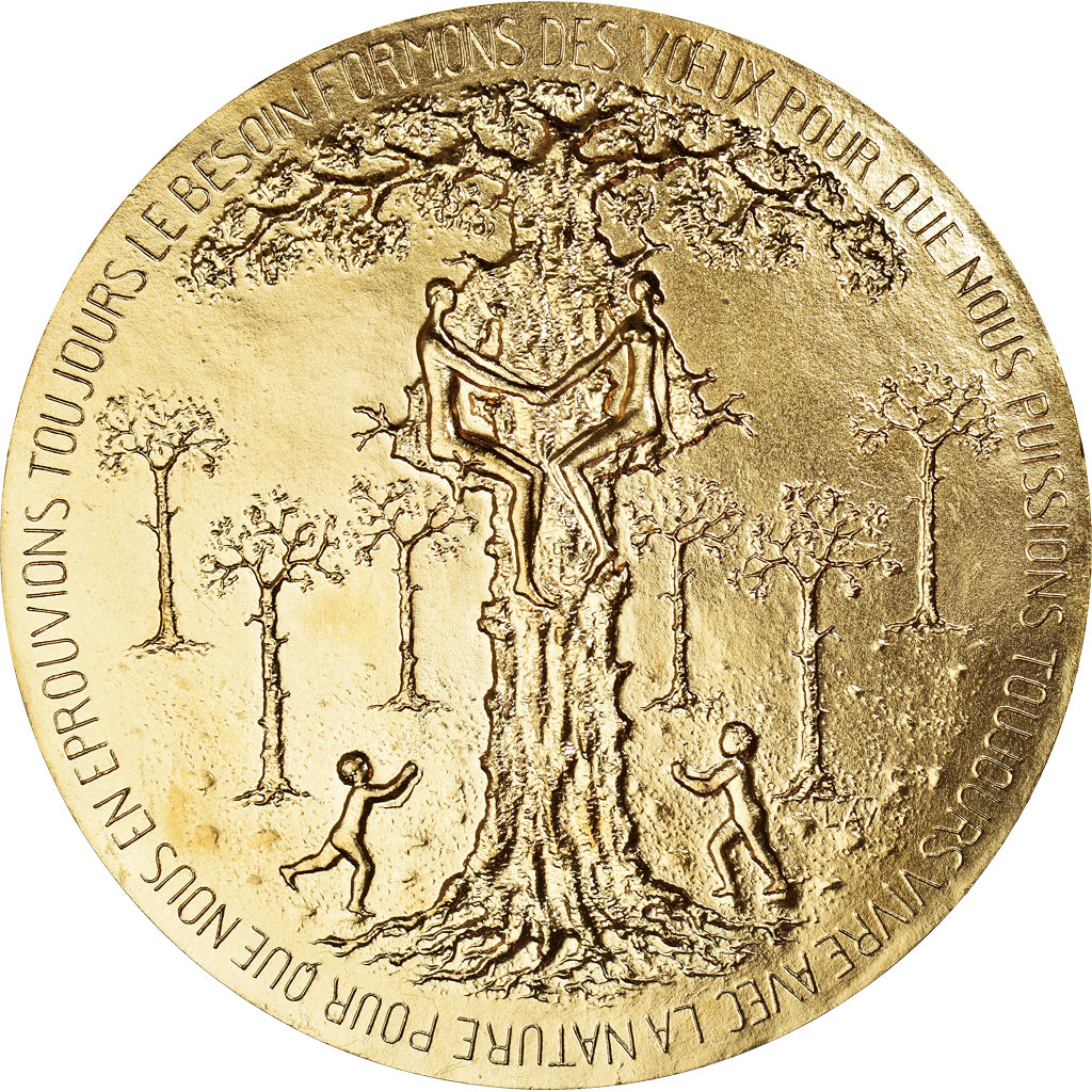 França, medalha, Voeux, Au coeur de la Nature, Artes e Cultura, 1982, Lay