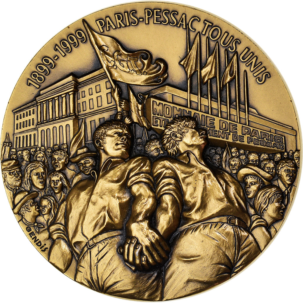 France, Medal, 100ème Anniversaire de la C.G.T, Monnaie de Paris, MS(63)
