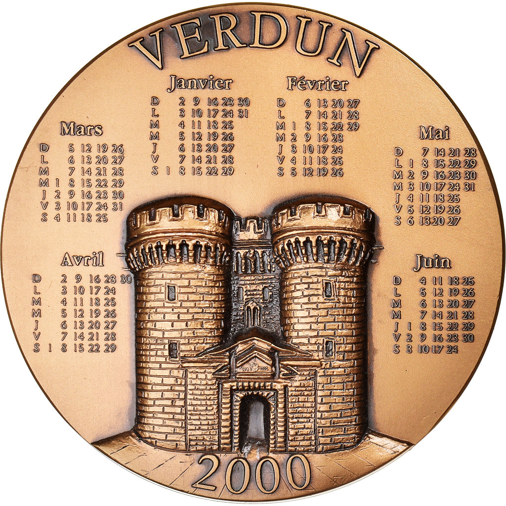 França, medalha, Calendrier, Verdun, 2000, MS(63), Bronze
