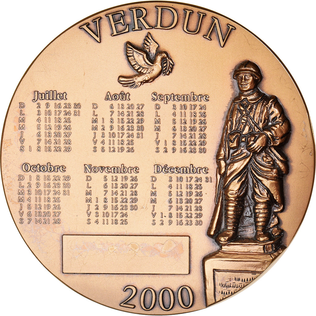 França, medalha, Calendrier, Verdun, 2000, MS(63), Bronze