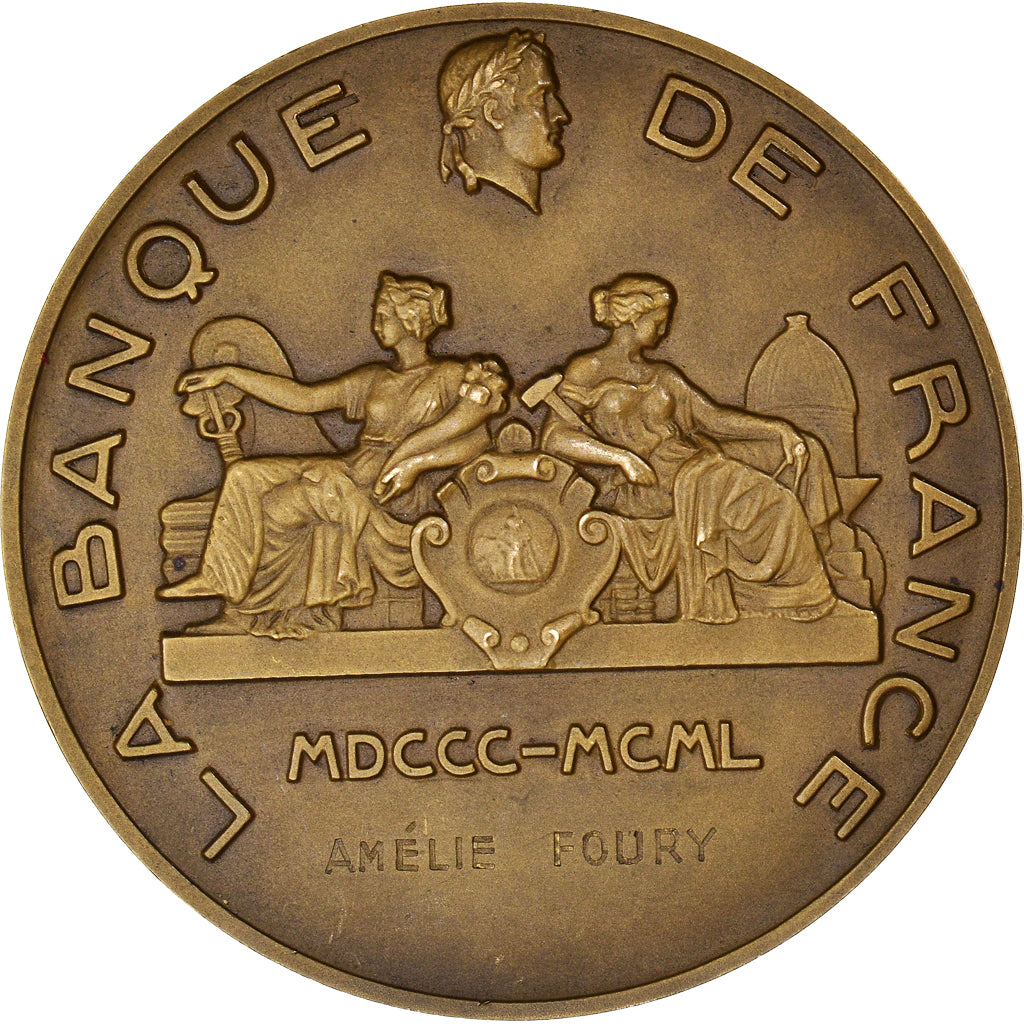 França, medalha, La Banque de France, La Sagesse fixe la Fortune, 1950