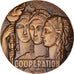 France, Medal, Art Déco, Hommage de la Coopération, Politics, Society, War