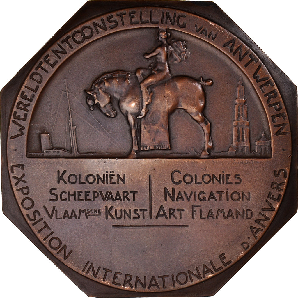 Belgique, Médaille, Exposition Internationale d'Anvers, Arts & Culture, 1930