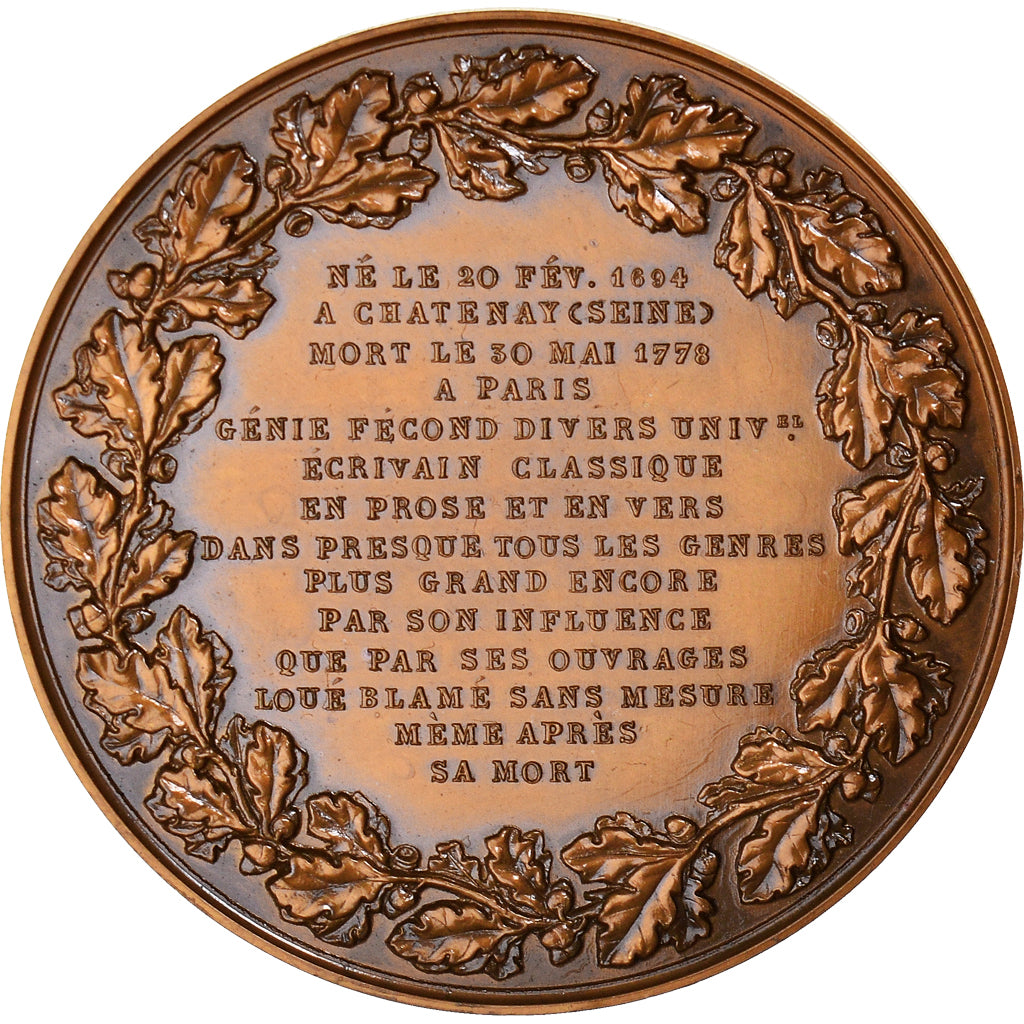 France, Médaille, Littérature, François-Marie Arouet, Dit Voltaire, Arts &