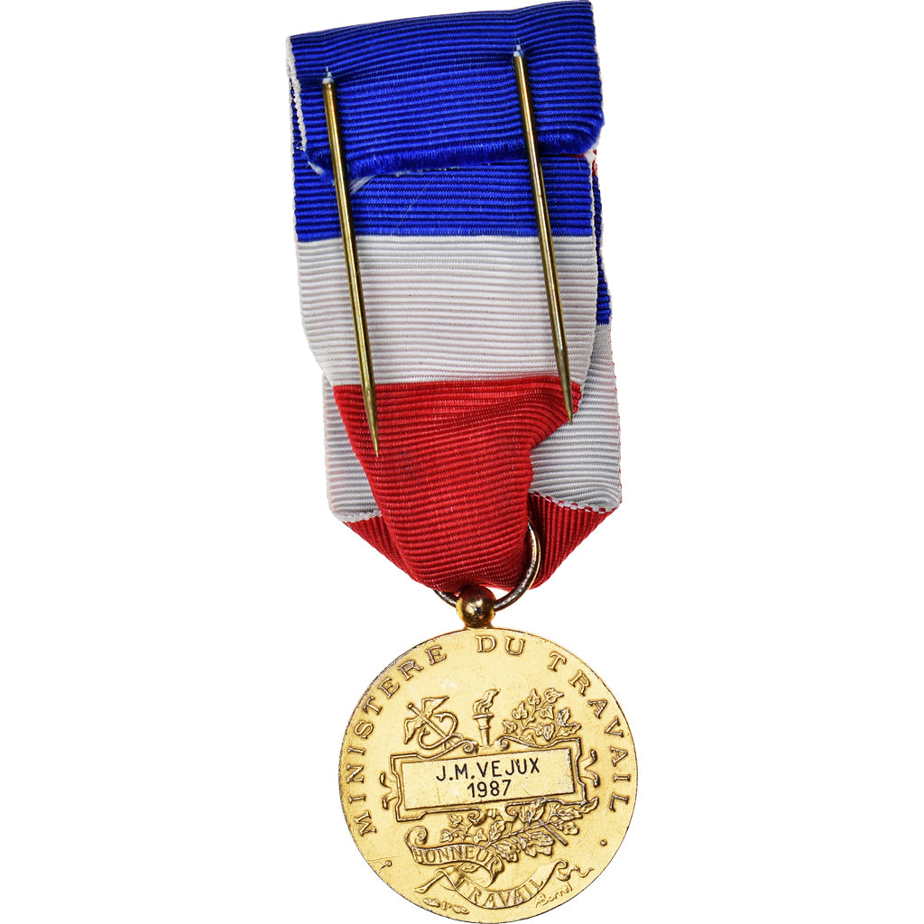 France, Médaille d'honneur du travail, Medal, 1987, Excellent Quality