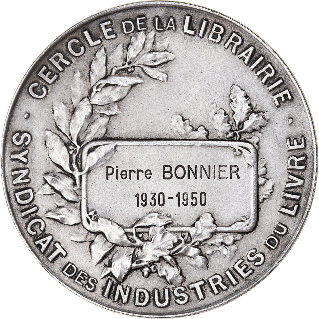 France, Medal, Marianne Casquée, Cercle de la Librairie, 1950, MS(63), Silvered