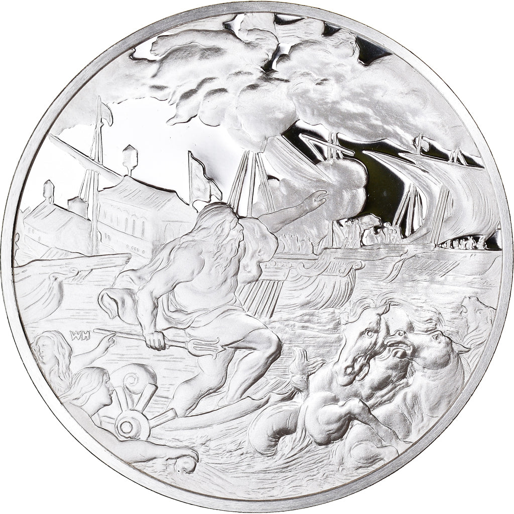 Francja, medal, Peinture, Rubens, La Colère de Neptune, 1980, Proof, MS(65-70)