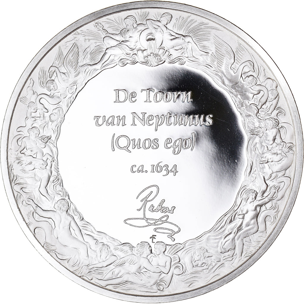 Francja, medal, Peinture, Rubens, La Colère de Neptune, 1980, Proof, MS(65-70)