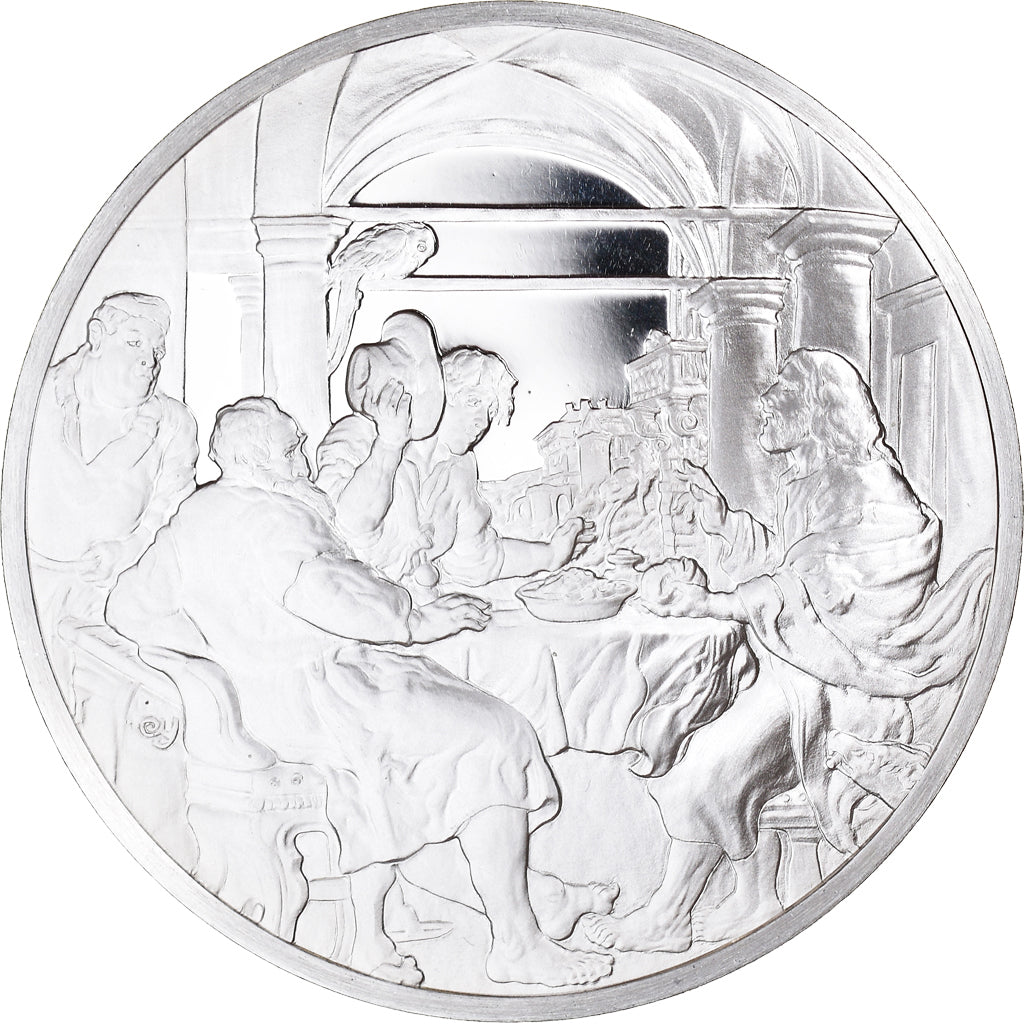 Francja, medal, Peinture, Rubens, Le Christ et ses Disciples à Emmaüs, 1980