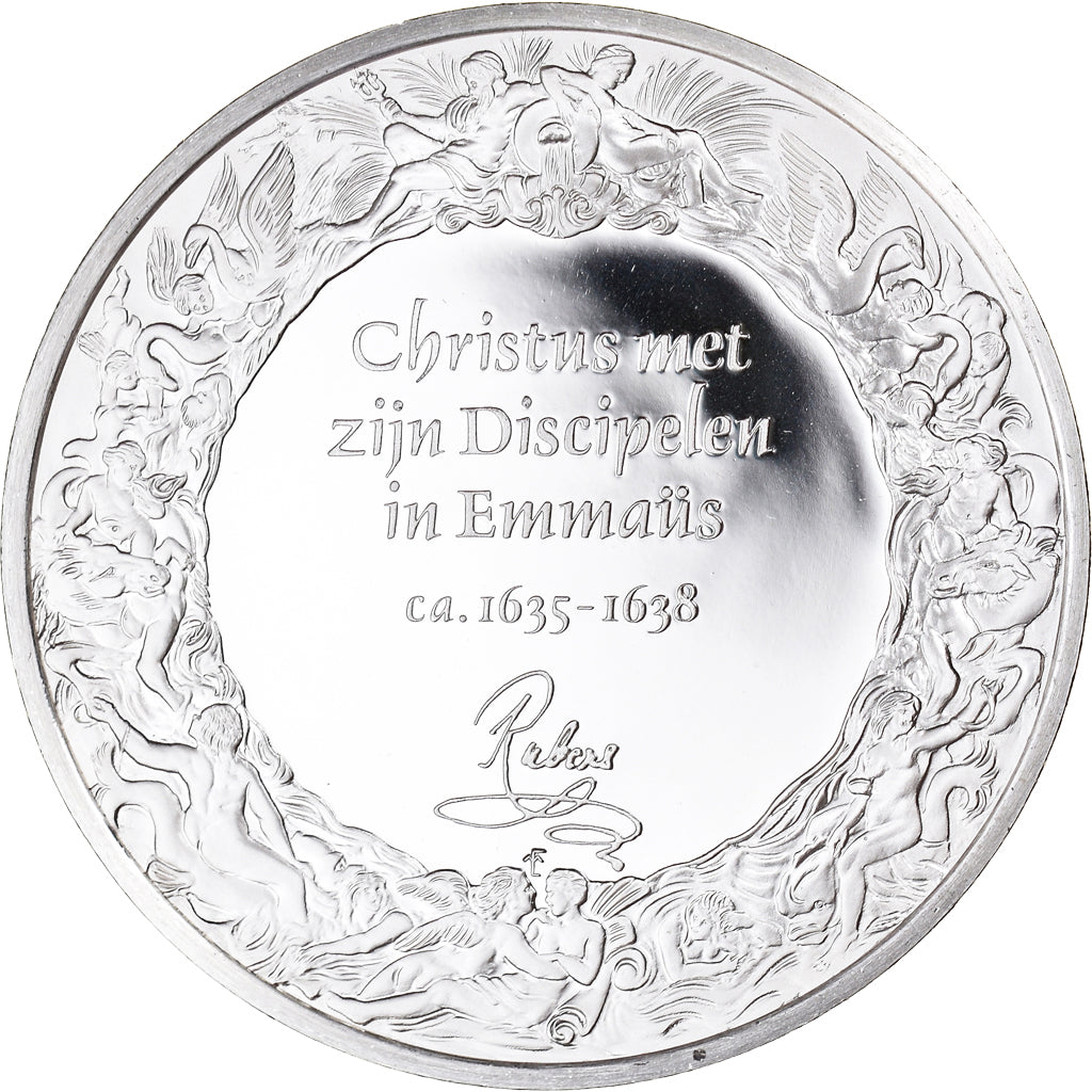 Francja, medal, Peinture, Rubens, Le Christ et ses Disciples à Emmaüs, 1980