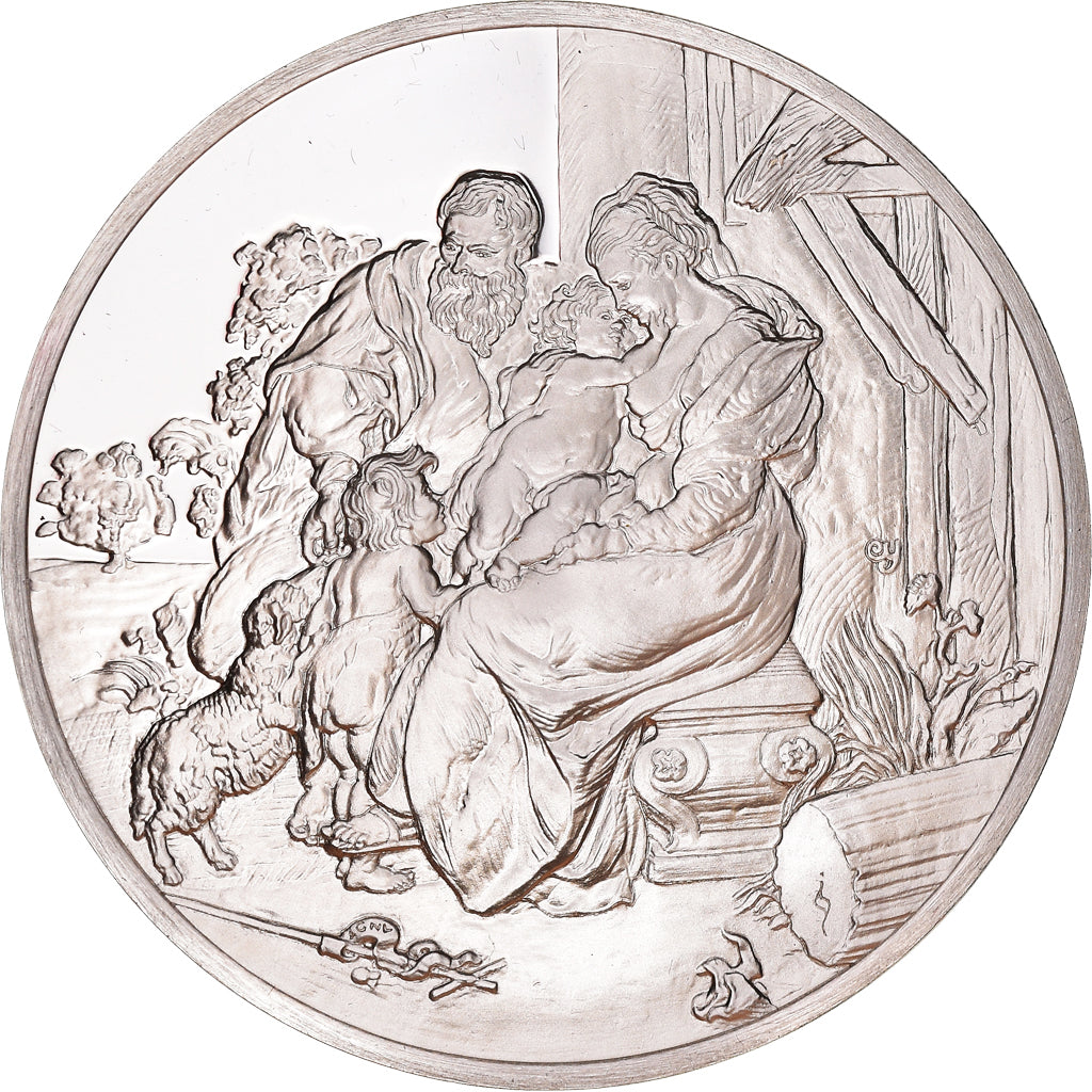 France, Medal, Peinture, Rubens, La Sainte Famille avec Saint Jean, 1980, Proof