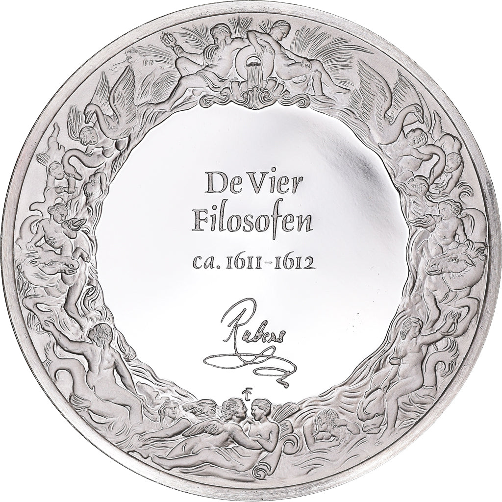 Francia, medalla, Peinture, Rubens, Les Quatre Philosophes, 1980, Proof, FDC