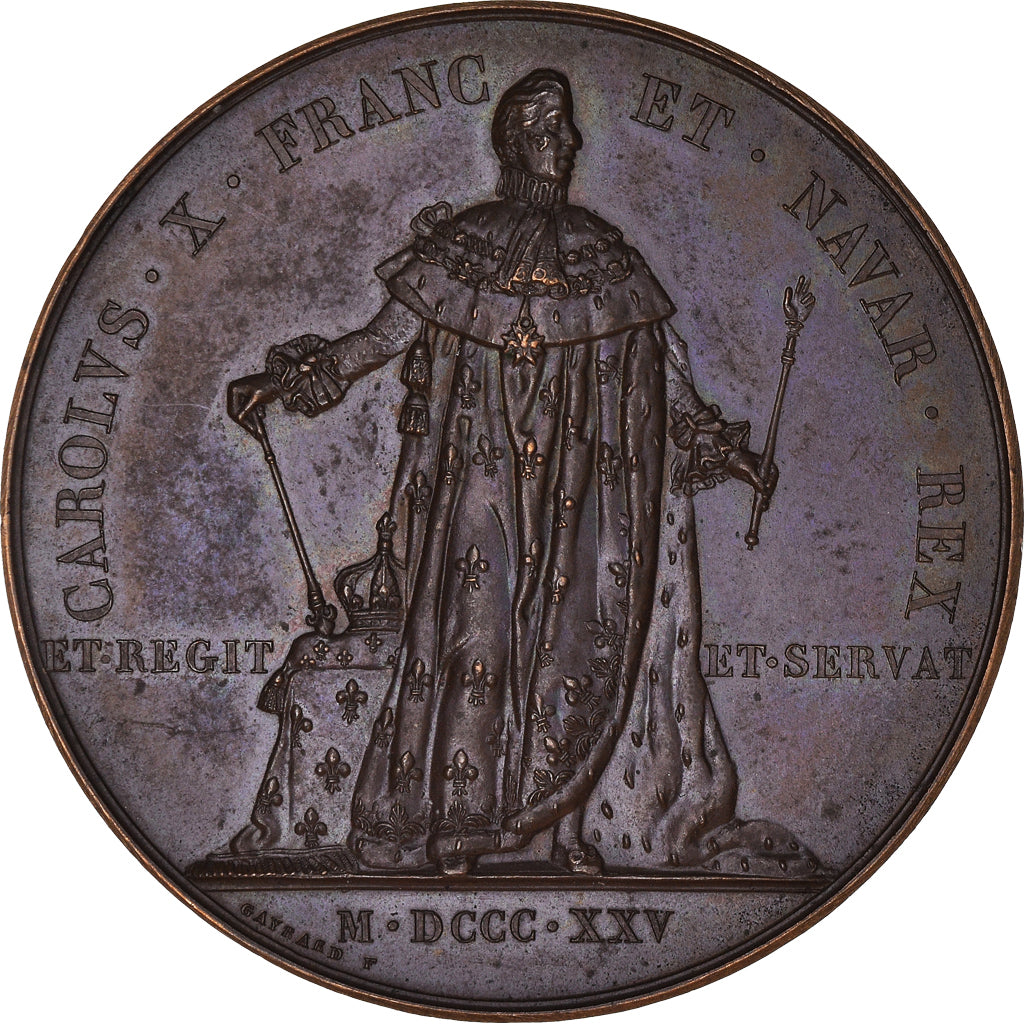 France, Médaille, Charles X, Sacre à Reims, History, 1825, Gayrard, SUP