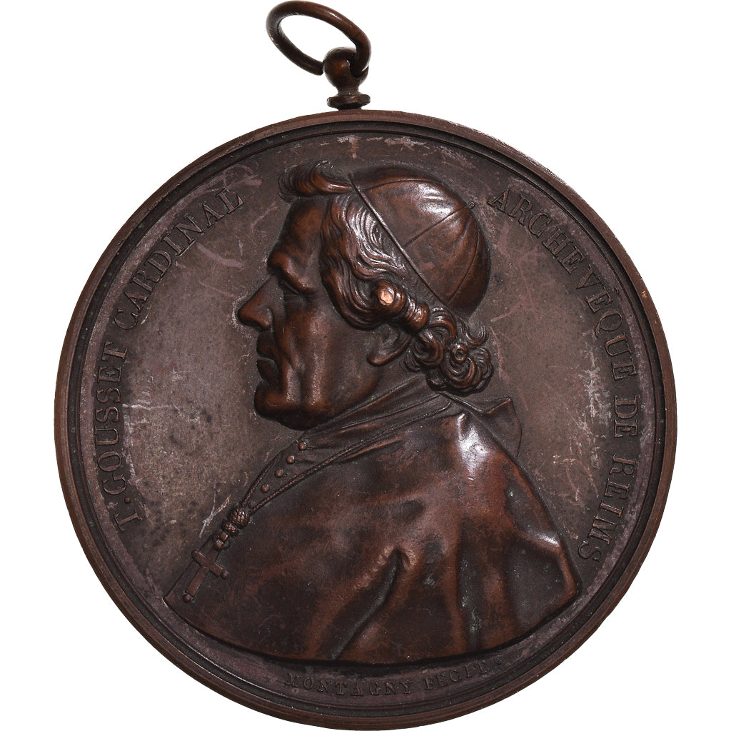 Francia, medaglia, Thomas Gousset, Archevêque de Reims,, Montagny, BB+, Rame