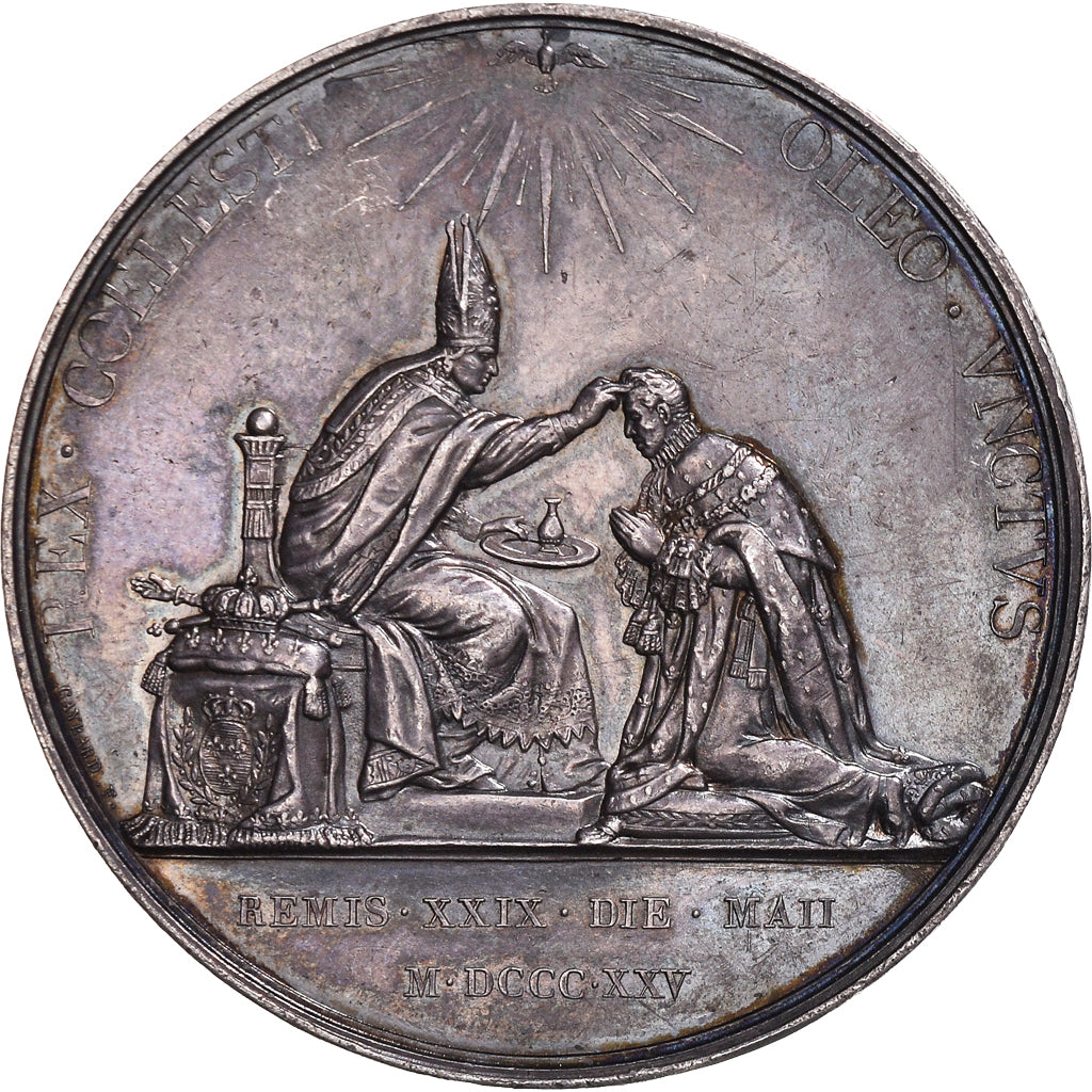 Francia, medaglia, Sacre de Charles X Reims, History, 1825, Gayrard, SPL
