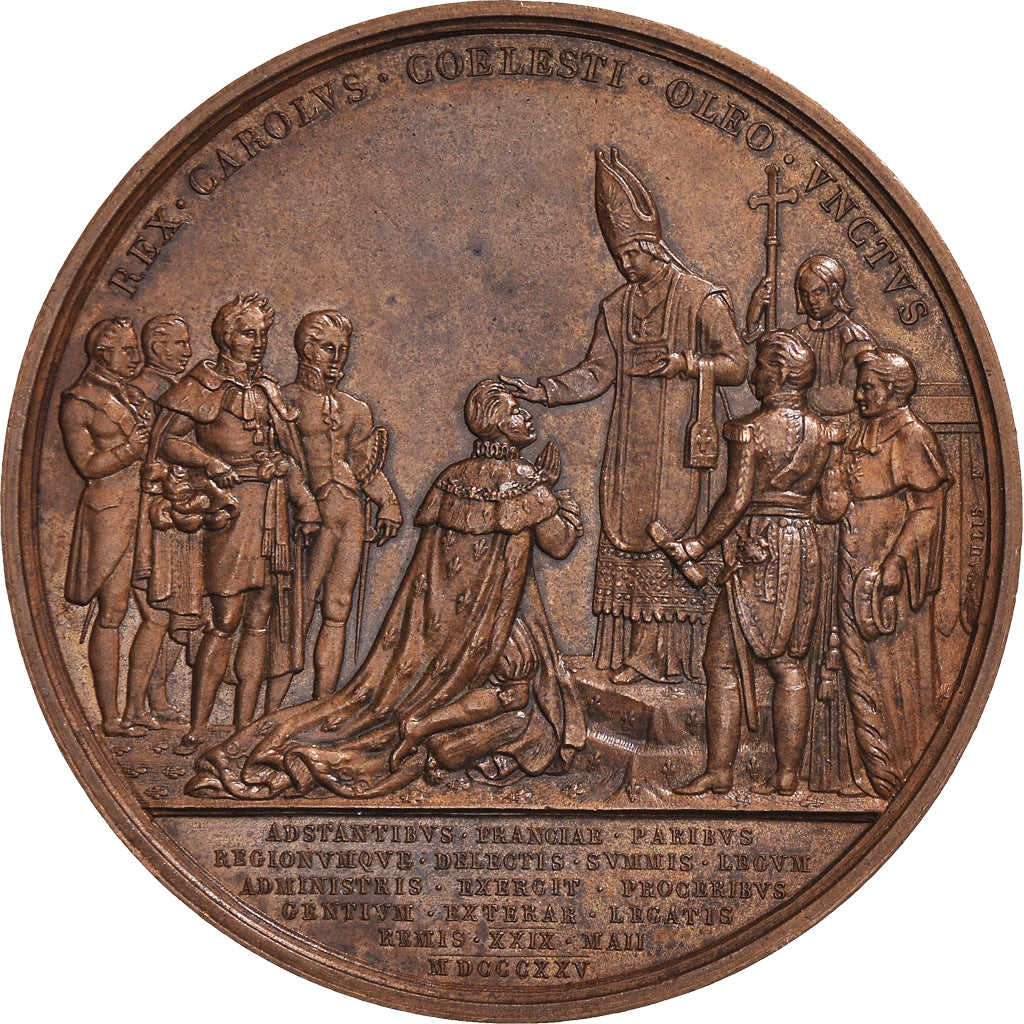 Francja, medal, Sacre de Charles X Reims, Historia, 1825, De Puymaurin, MS(63)