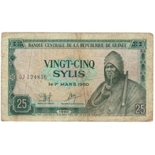 Banknote, Guinea, 25 Sylis, 1960, 1960-03-01, KM:17, VG(8-10)