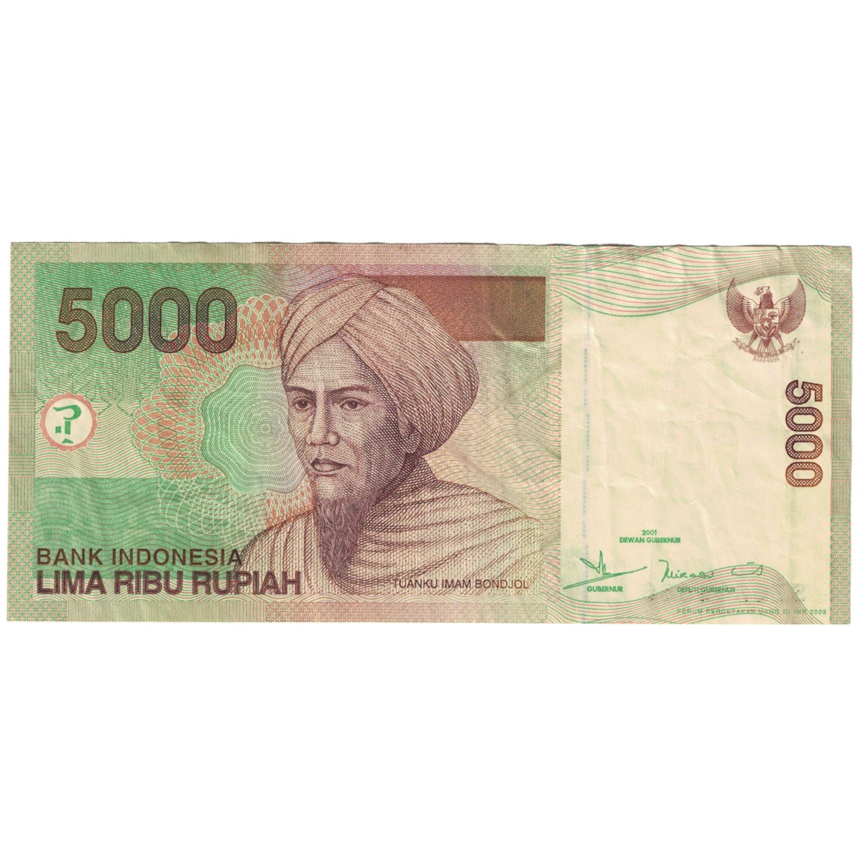 Banknote, Indonesia, 5000 Rupiah, 2001-11-6, KM:142a, VF(20-25)