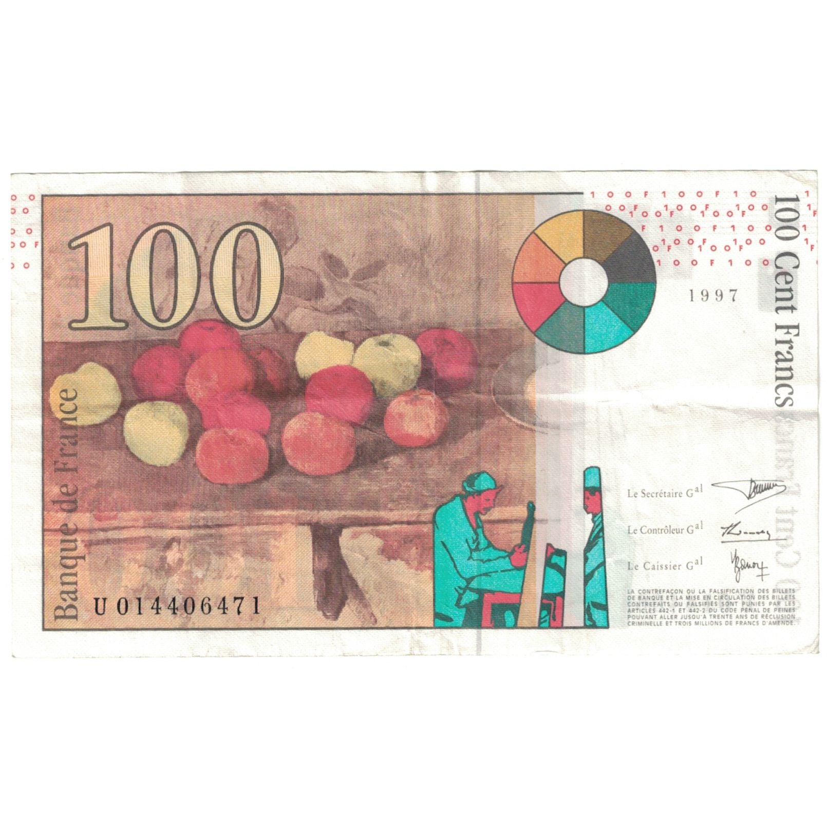 Francia, 100 Francs, 1997, U, MBC, Fayette:74.1, KM:158a