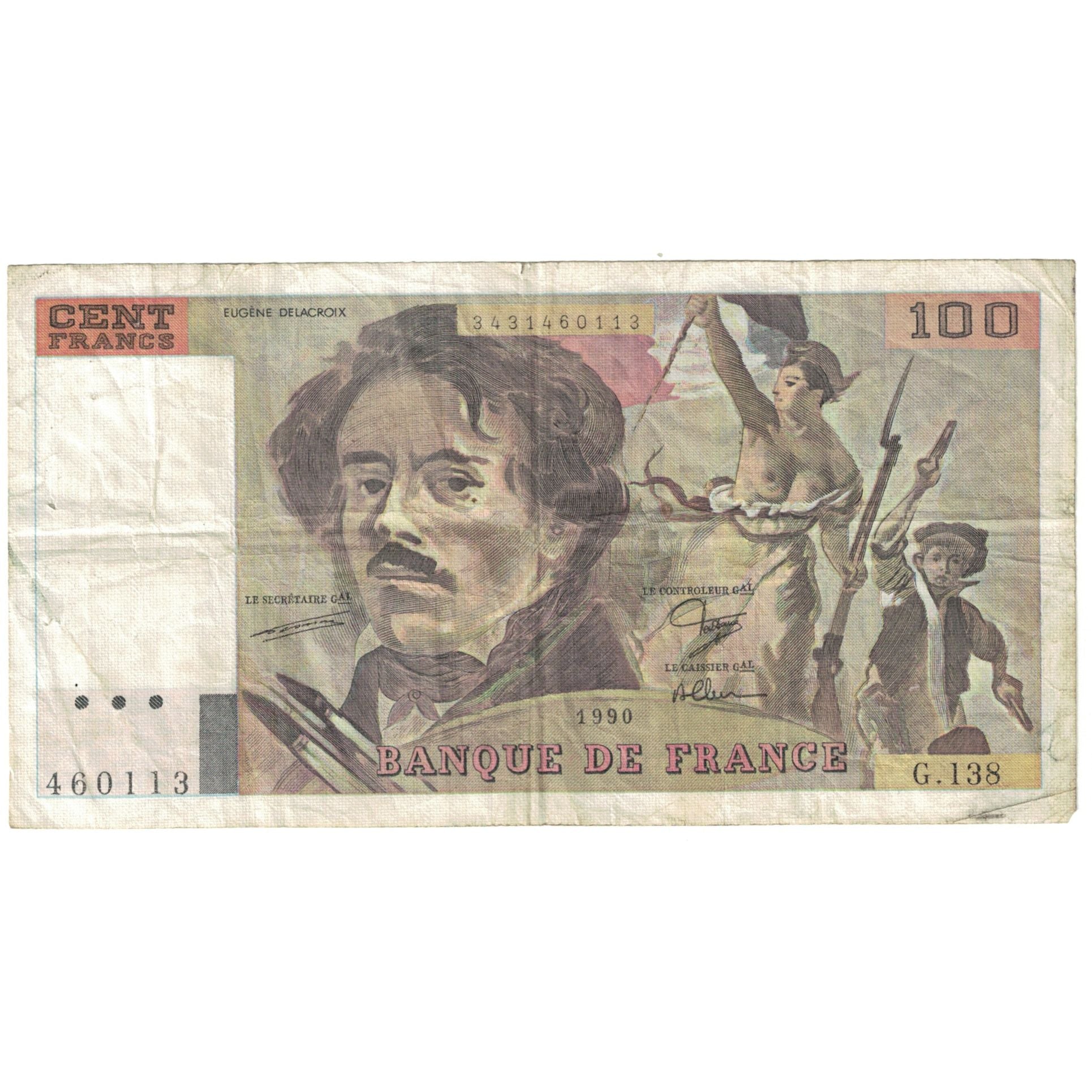 France, 100 Francs, 1990, G, VF(20-25), Fayette:69 bis 2c), KM:154e