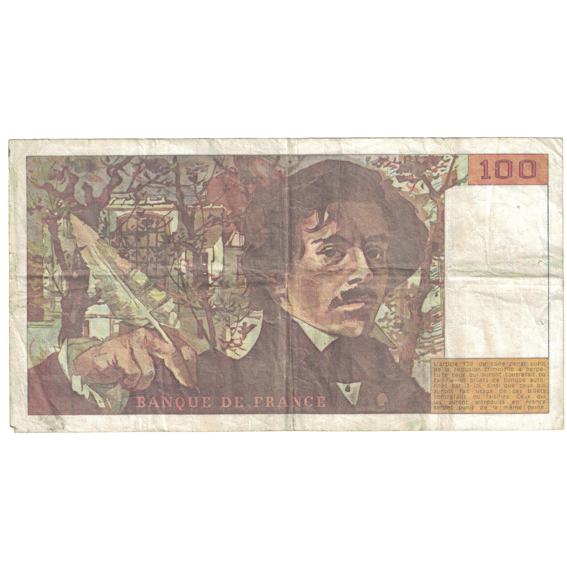 France, 100 Francs, 1990, G, VF(20-25), Fayette:69 bis 2c), KM:154e