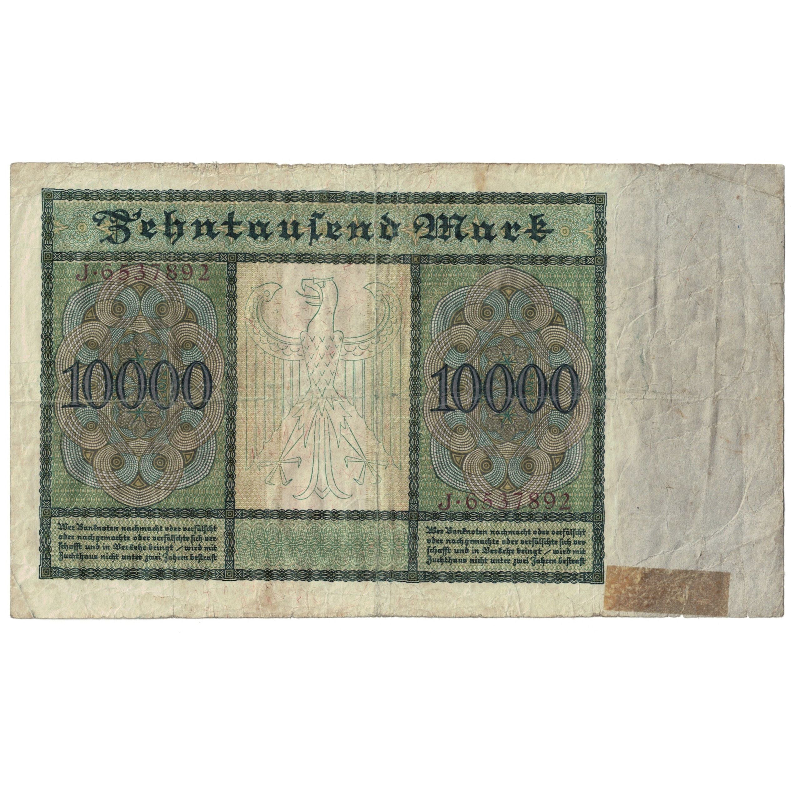 Banknote, Germany, 10,000 Mark, 1922, 1922-01-19, KM:71, VG(8-10)