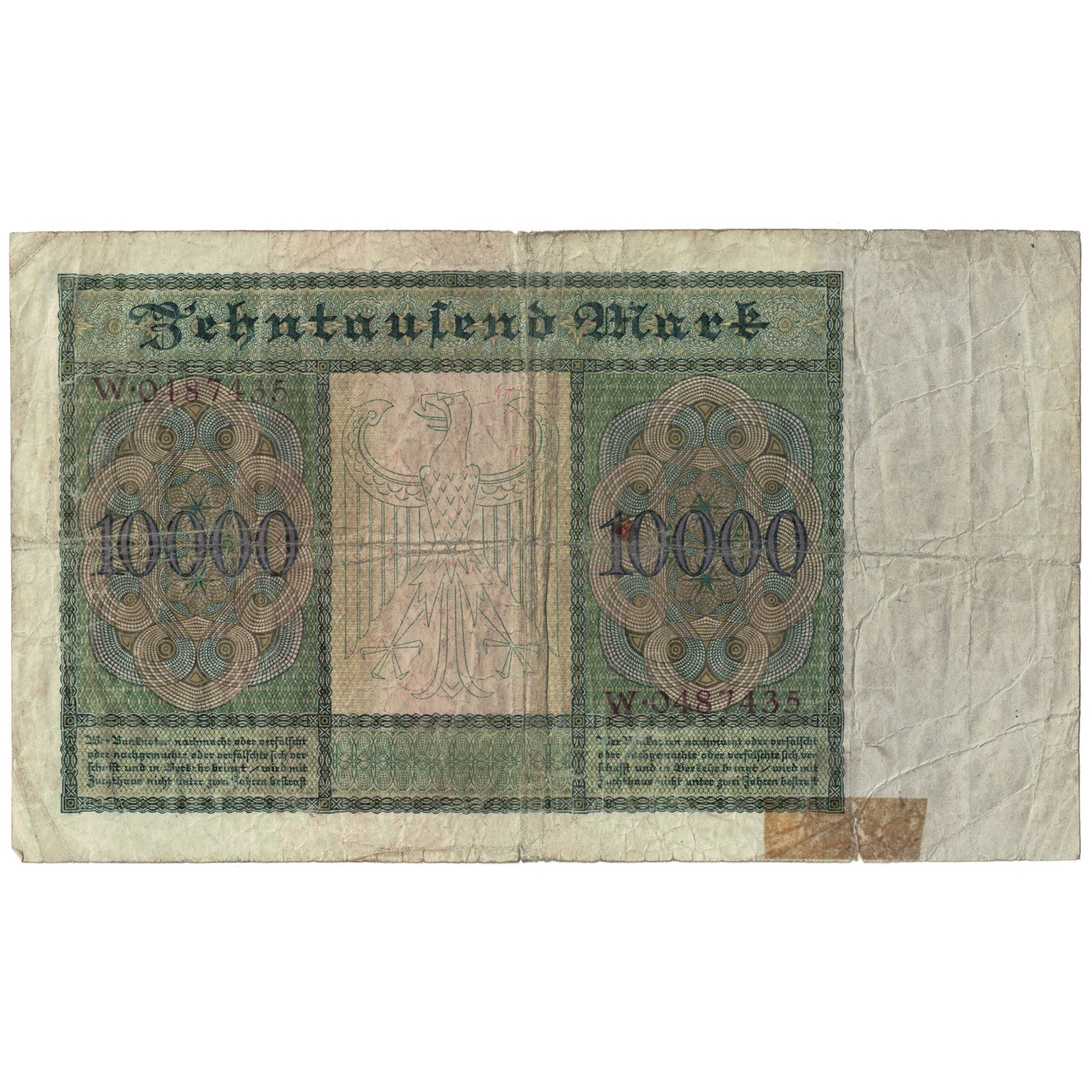 Billete, 10,000 Mark, 1922, Alemania, 1922-01-19, KM:71, RC