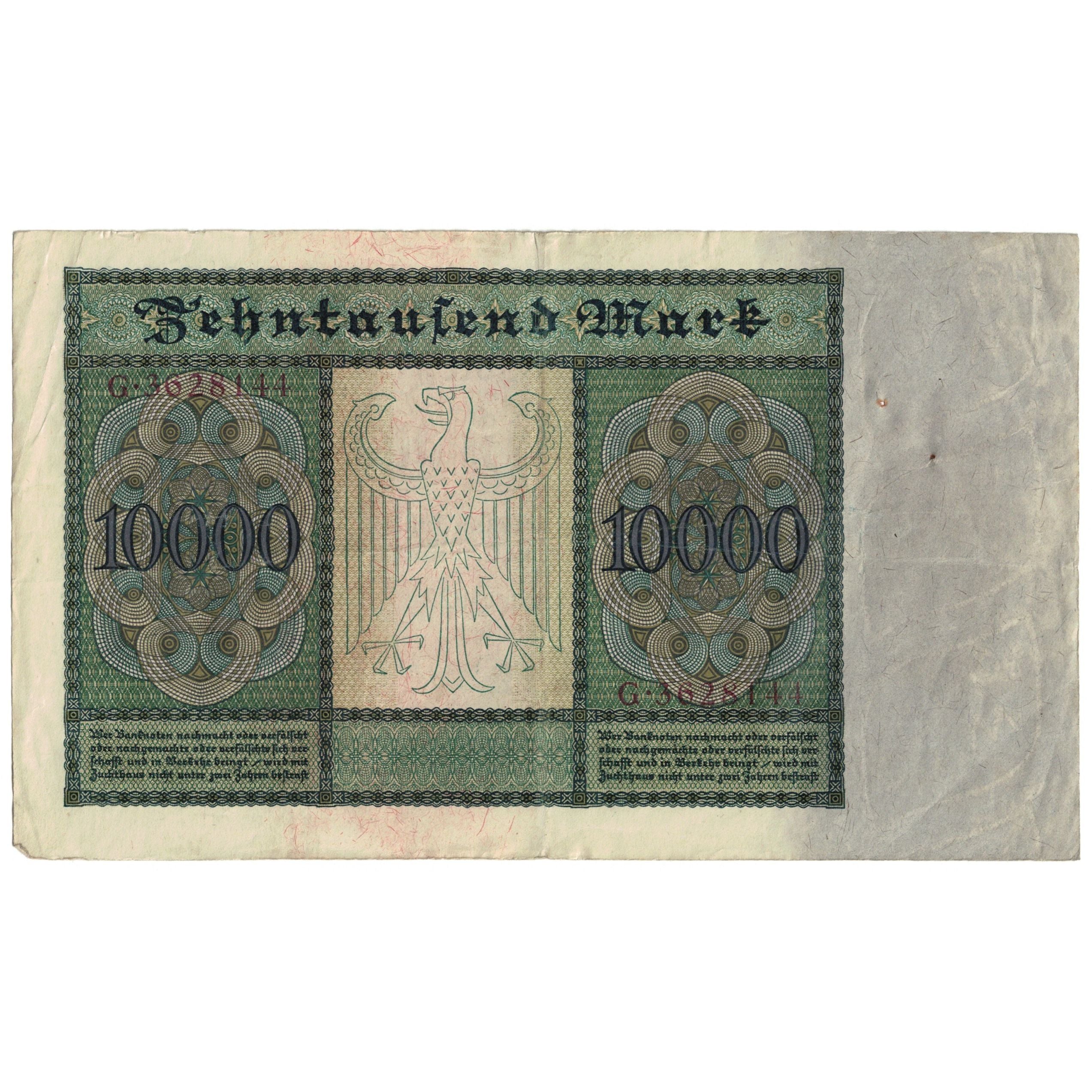 Billete, 10,000 Mark, 1922, Alemania, 1922-01-19, KM:71, BC