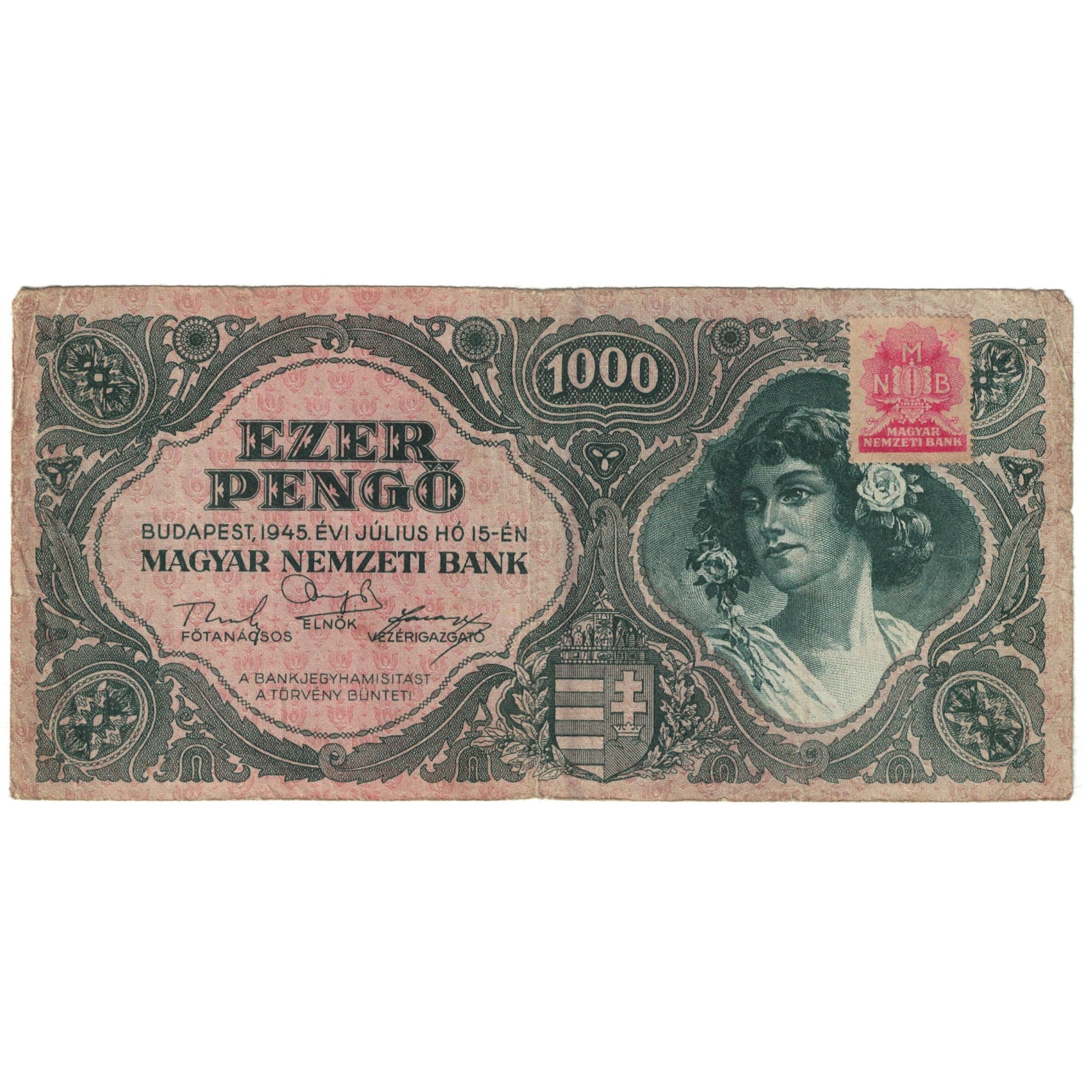 Banknote, Hungary, 1000 Pengö, 1945, 1945-07-15, KM:118b, VF(20-25)